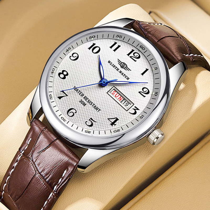 Luxury Watch Name - WLISTH 高級ブランドメンズ腕時計クォーツ時計アラビア数字ステンレス鋼防水カレンダー腕時計男性の父へのギフト