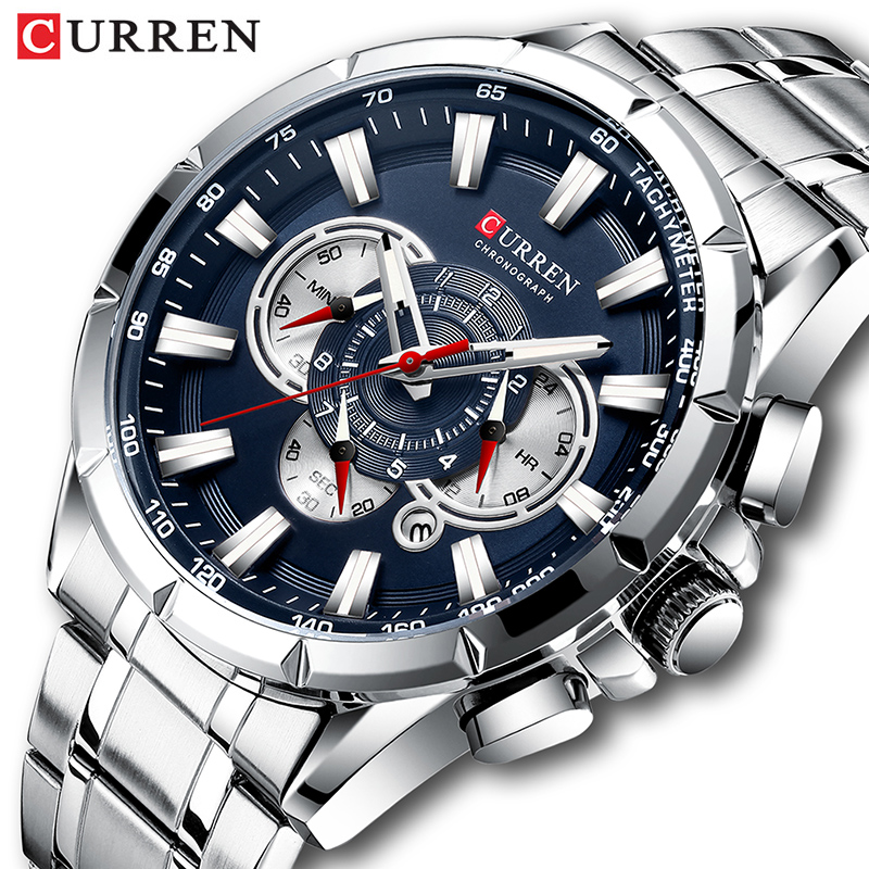 Luxury Watch Name - カレン-男性用腕時計,防水,ミリタリー,ステンレススチール,高級ブランド,8363