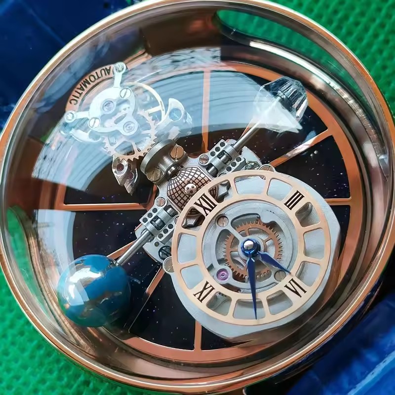 Luxury Watch Jacob And Co - PINDU デザイン メンズ腕時計 透明な中空デザイン 天体ルーレット クォーツ時計