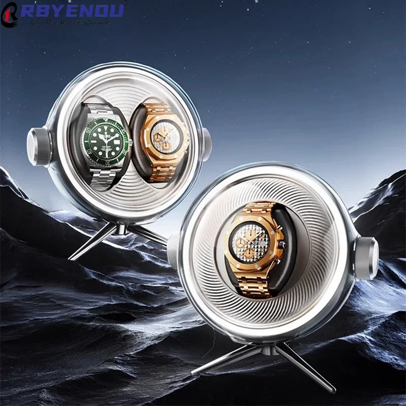 Luxury Watch Winder Box - 月面着陸シリーズの時計ケース,時計ワインダー,ボックスホルダー,オープンリッド,ストップラン,耐磁性,非常に低ノイズ,カスタマイズ可能なロゴ