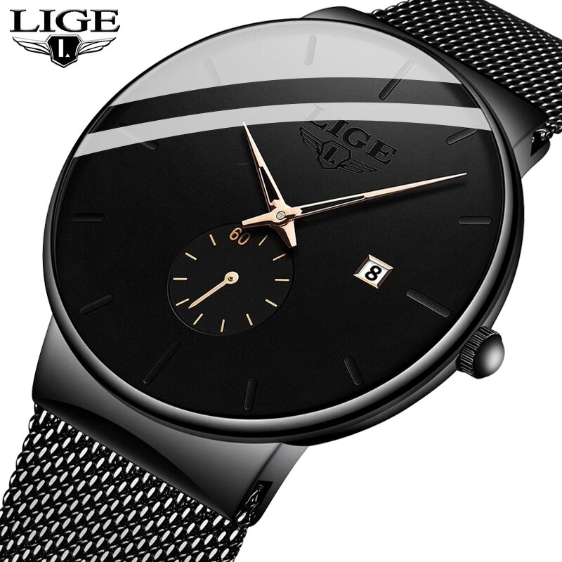 Luxury Watch Name - Ligeファッションメンズ腕時計トップブランド高級クォーツ時計メンズカジュアルスリムメッシュスチール防水スポーツウォッチ