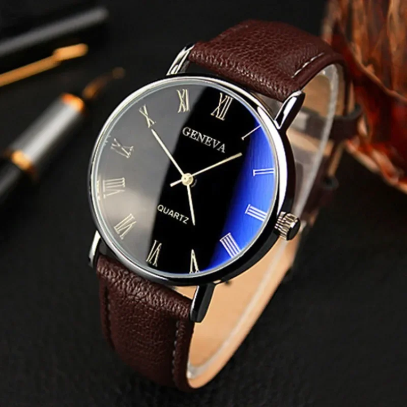 Luxury Watch Name - 有名なブランドの男性クォーツ時計ビジネスカジュアルファッション学生トレンドレザーストラップ腕時計高級ギフト時計ドロップシッピング