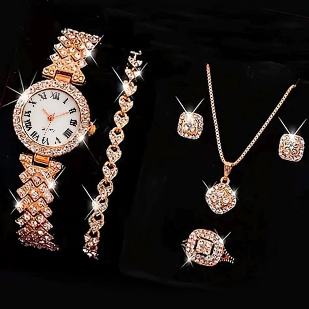 6 ピース/セット高級ラインストーン女性用腕時計ファッション - Luxury Watch Packaging Box のレビューと価格