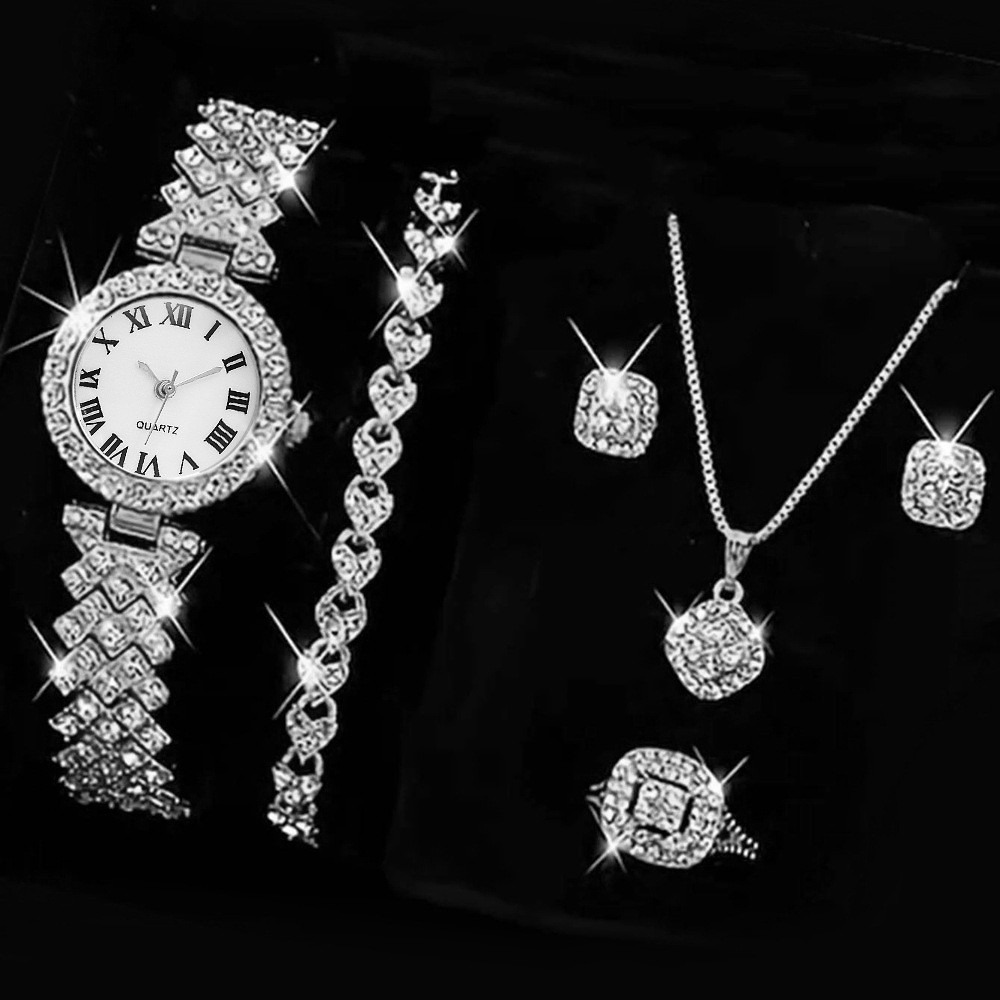 6 ピース/セット高級ラインストーン女性用腕時計ファッション - Luxury Watch Packaging Box のレビューと価格