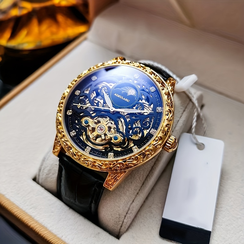 高級感のあるスタイリッシュで人気のあるメンズ機械式時計、スケ - Luxury Watch Engraving のレビューと価格