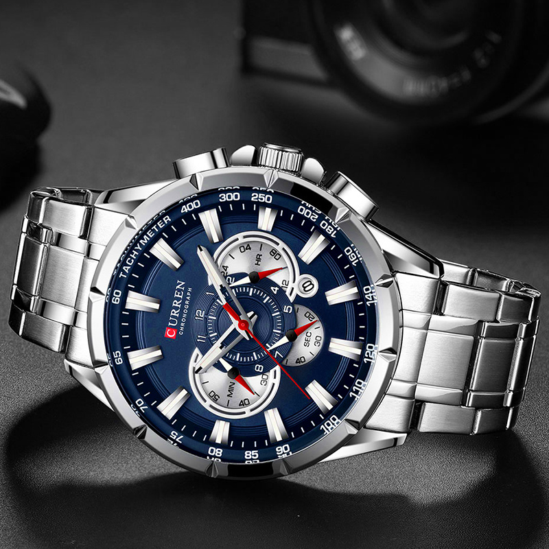 カレン-男性用腕時計,防水,ミリタリー,ステンレススチール, - Luxury Watch Name のレビューと価格