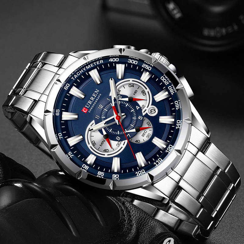 カレン-男性用腕時計,防水,ミリタリー,ステンレススチール, - Luxury Watch Name のレビューと価格