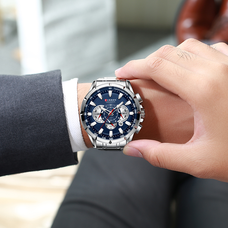 カレン-男性用腕時計,防水,ミリタリー,ステンレススチール, - Luxury Watch Name のレビューと価格