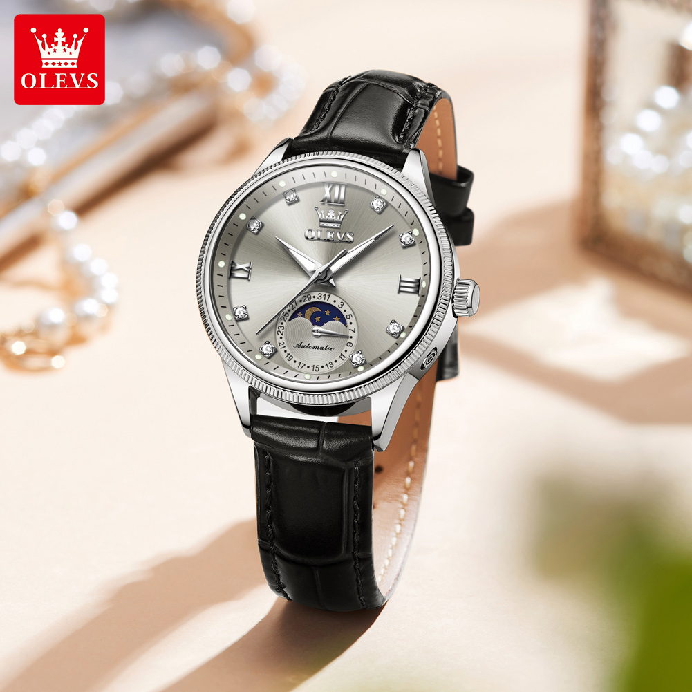 OLEVS ムーンフェイズファッション女性用腕時計ダイヤモン - Luxury Watch Time のレビューと価格