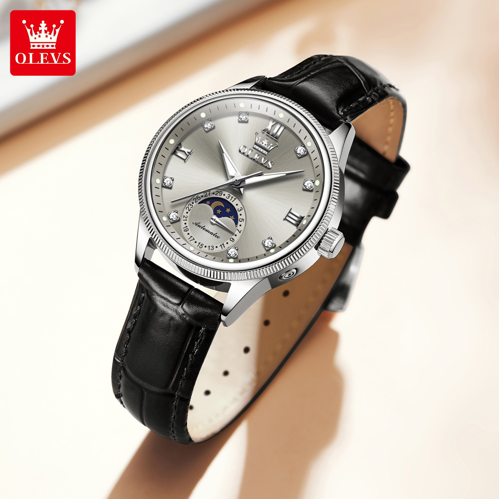 OLEVS ムーンフェイズファッション女性用腕時計ダイヤモン - Luxury Watch Time のレビューと価格
