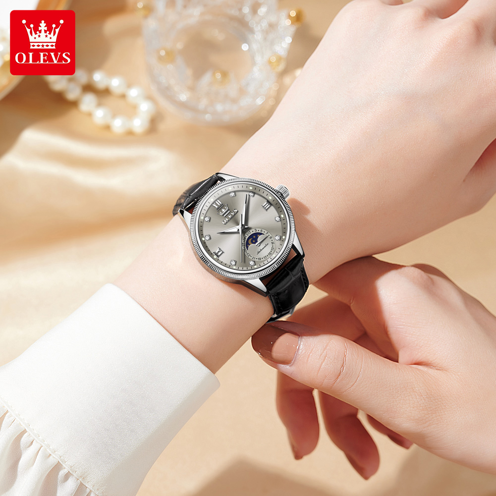 OLEVS ムーンフェイズファッション女性用腕時計ダイヤモン - Luxury Watch Time のレビューと価格