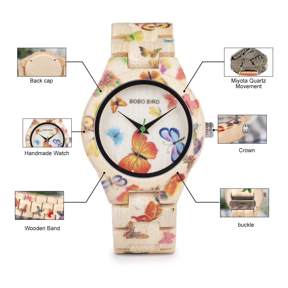 Bebbo-女性のための手作りの高級クォーツ時計,木製パター - Luxury Watch Lady のレビューと価格