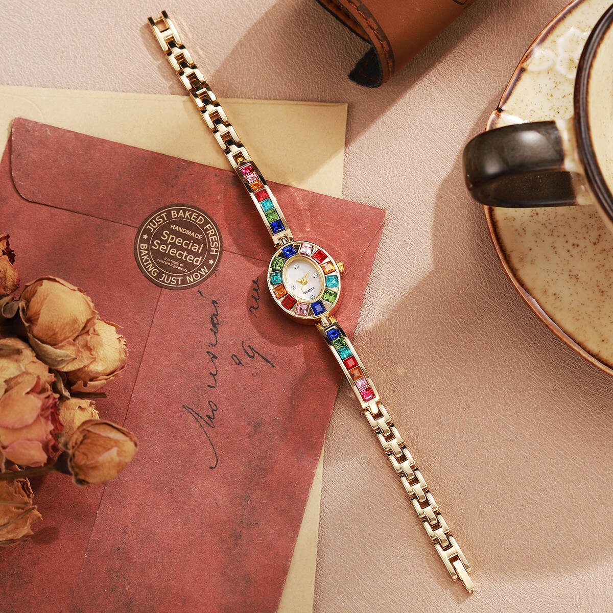 2 ピース/セット高級ラインストーン女性用腕時計ファッション - Luxury Watch Lady のレビューと価格