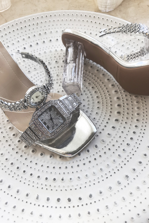 オリジナルデザインクリスタルウォッチハイヒールサンダルレディ - Luxury Women'S Watch のレビューと価格