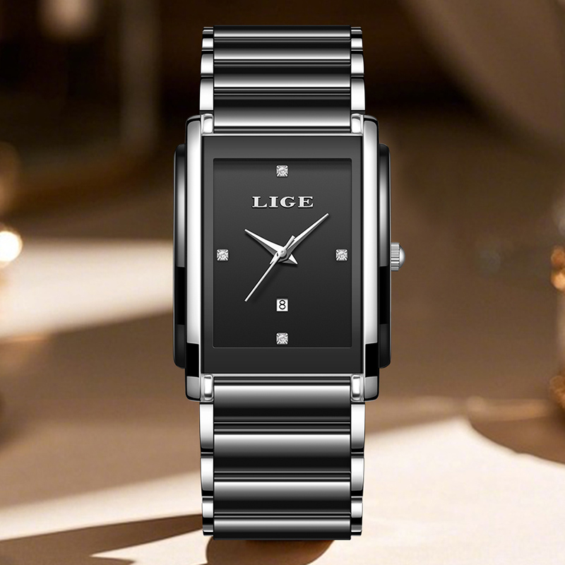 LIGE 新しい高級女性腕時計エレガントなセラミッククォーツ - Luxury Watch Packaging Box のレビューと価格