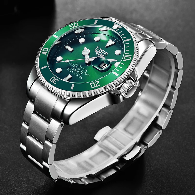 Lige-男性用時計,ファッションブランド,高級,防水,30 - Luxury Watch Name のレビューと価格