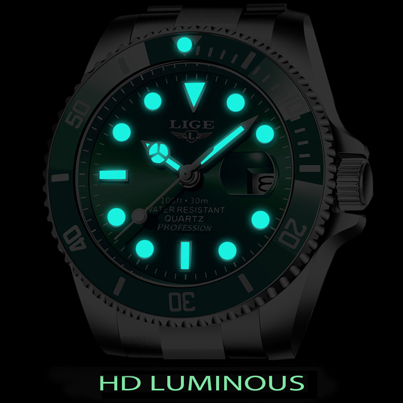 Lige-男性用時計,ファッションブランド,高級,防水,30 - Luxury Watch Name のレビューと価格