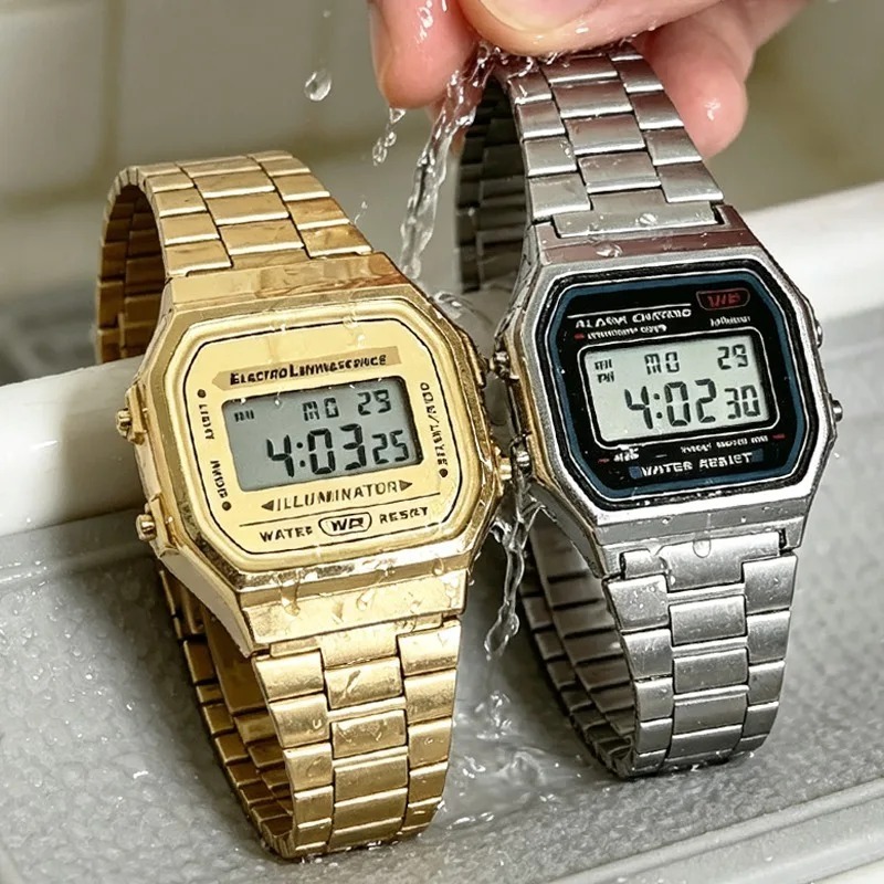 高級 F91W スチールバンド腕時計 LED デジタルステン - Perpetual Calendar Watch のレビューと価格