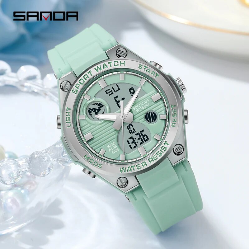 女性用デジタルLED腕時計,スポーツクロノグラフ,クォーツ, - Perpetual Calendar Watch のレビューと価格