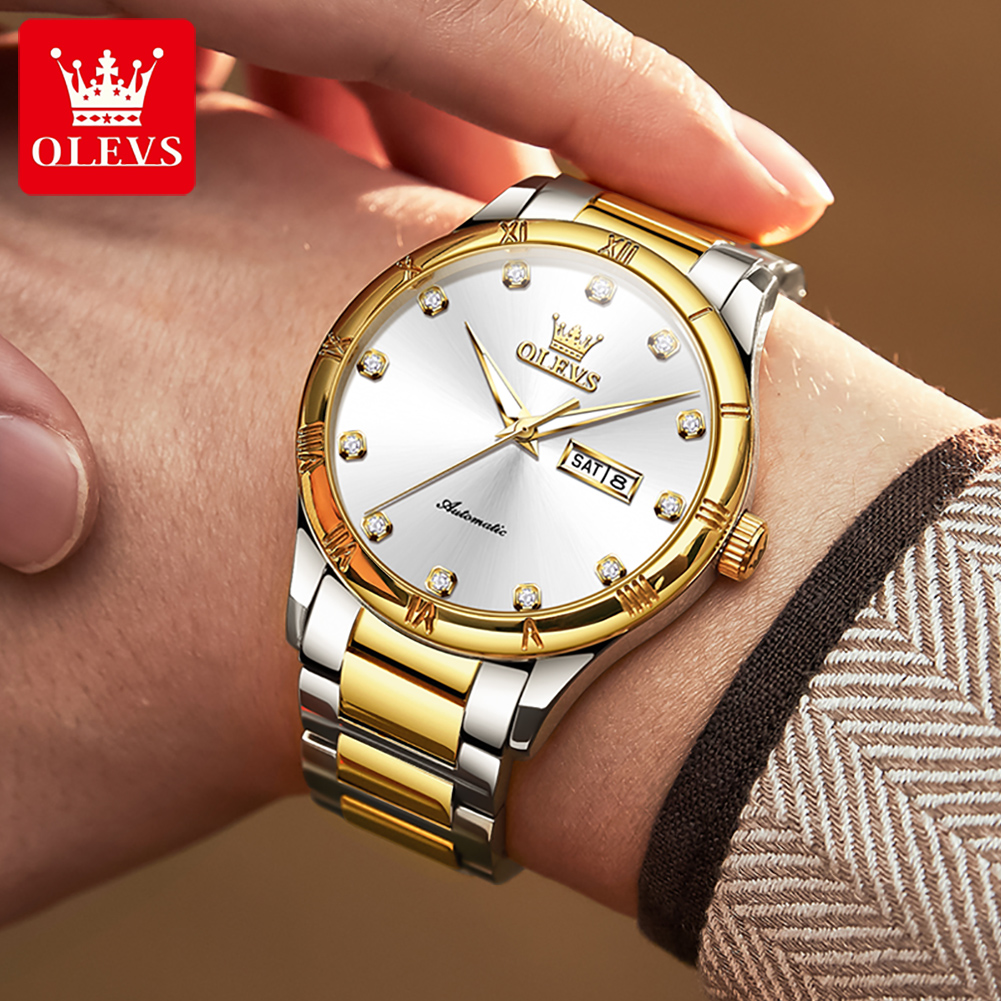 OLEVS メンズ腕時計高級カジュアルファインスチールオリジ - Luxury Watch Display のレビューと価格