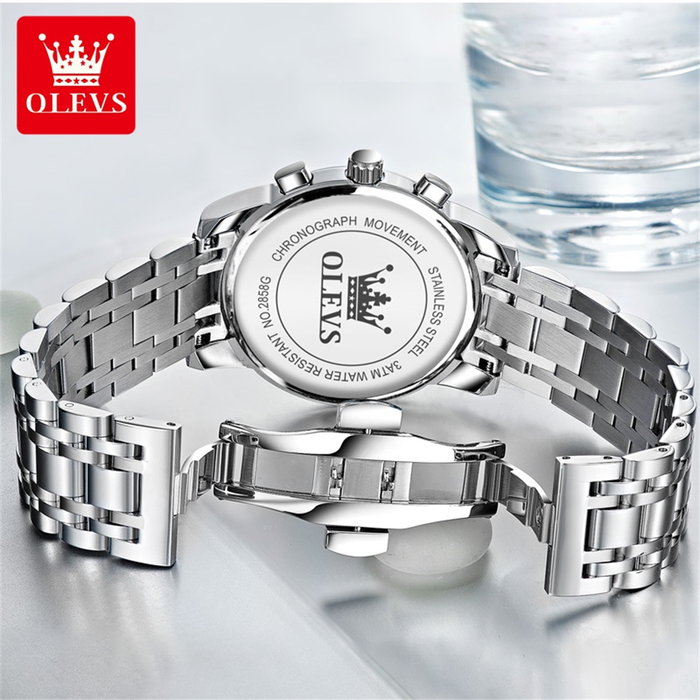 OLEVS 人気のメンズ腕時計ステンレススチールブラックムー - Luxury Watch Name のレビューと価格
