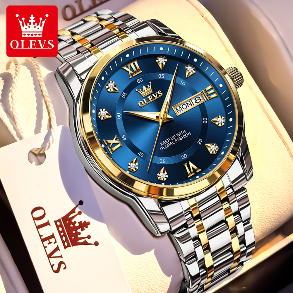 OLEVS ブランドファッションメンズ腕時計ステンレス鋼防水 - Luxury Watch Display のレビューと価格