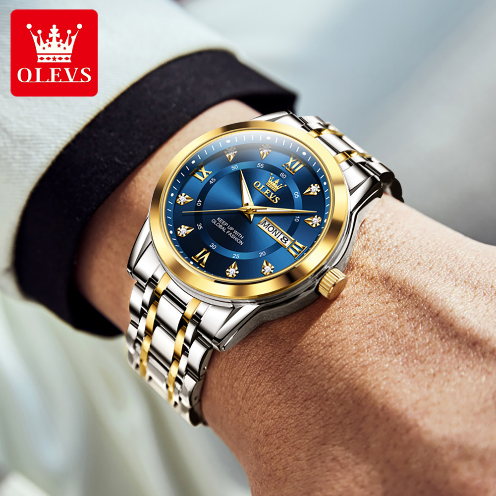 OLEVS ブランドファッションメンズ腕時計ステンレス鋼防水 - Luxury Watch Display のレビューと価格