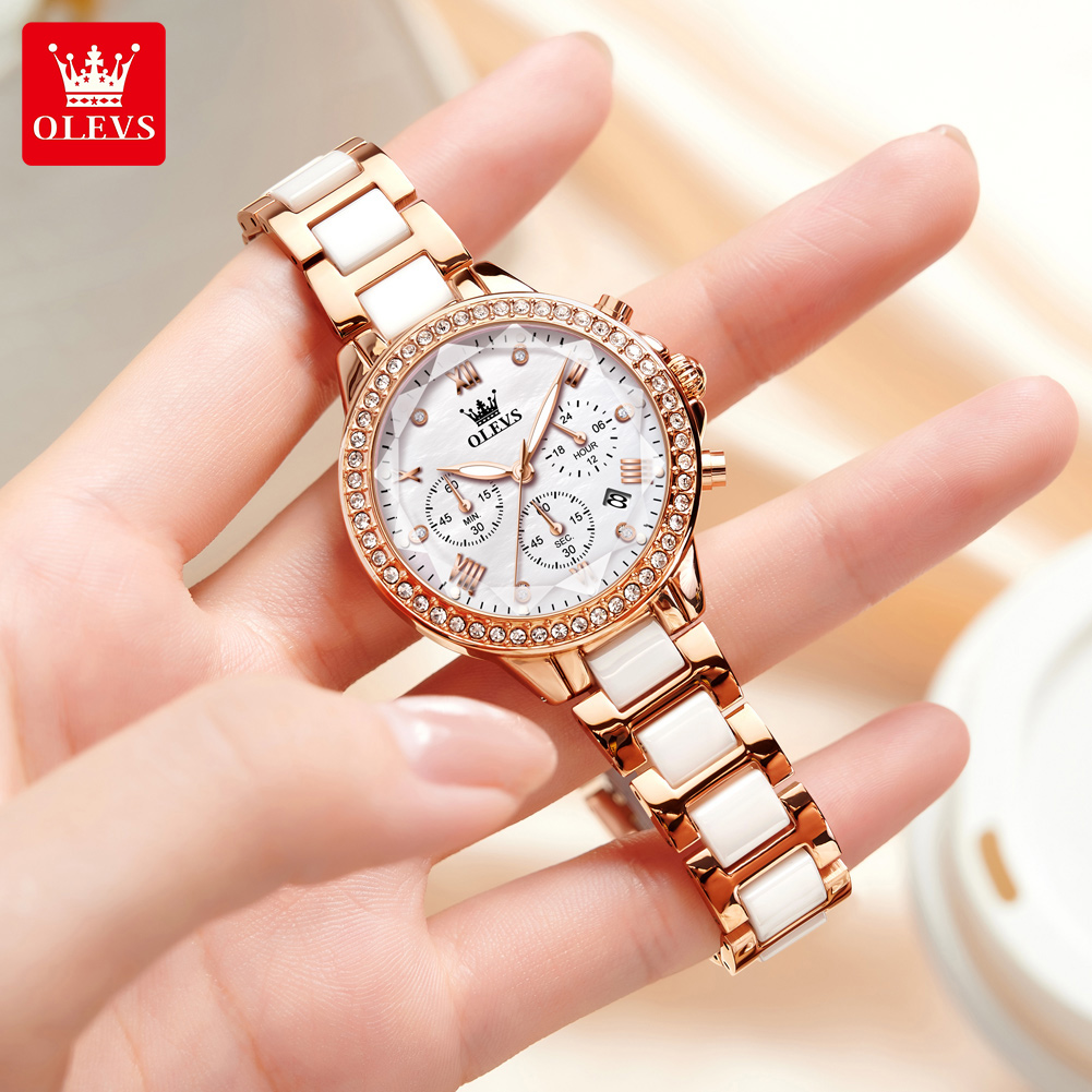 OLEVS 9999 レディースクォーツ腕時計 セラミックス - Luxury Watch Time のレビューと価格