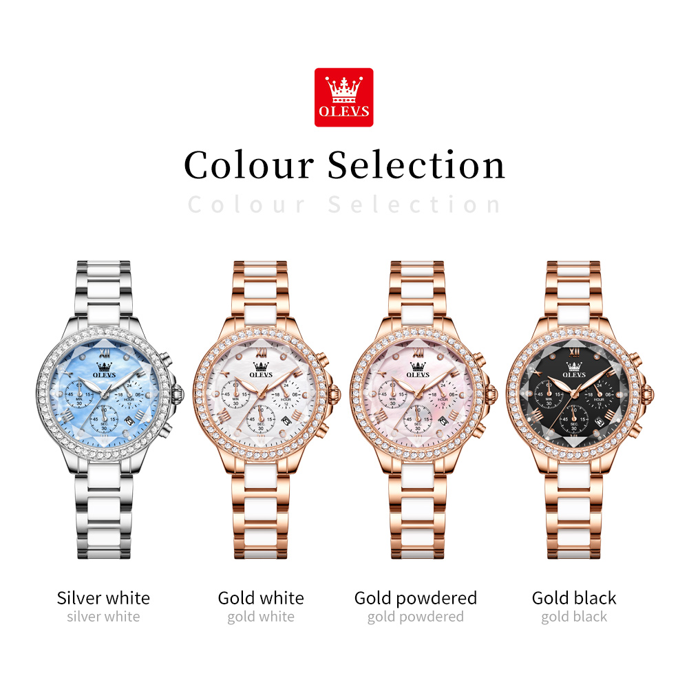 OLEVS 9999 レディースクォーツ腕時計 セラミックス - Luxury Watch Time のレビューと価格