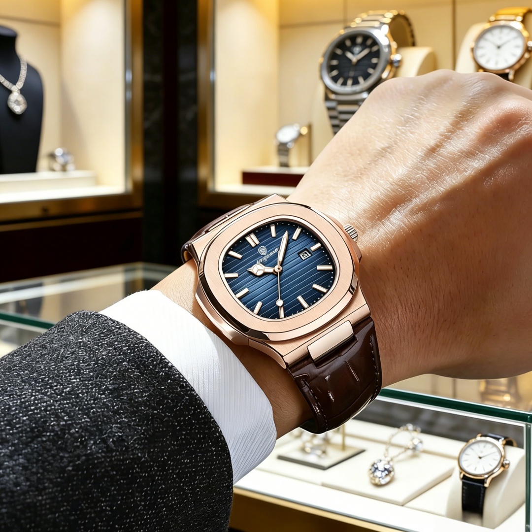 PAAZOMU トップ高級スクエアマンウォッチ高品質レザーク - Luxury Watch Nice のレビューと価格