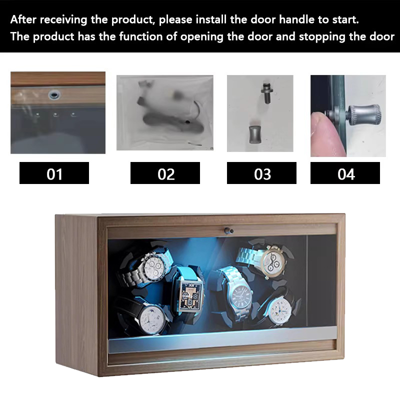 新品木製ウォッチワインダー自動ガラスカバー機械式時計回転ケー - Luxury Watch Winder Box のレビューと価格