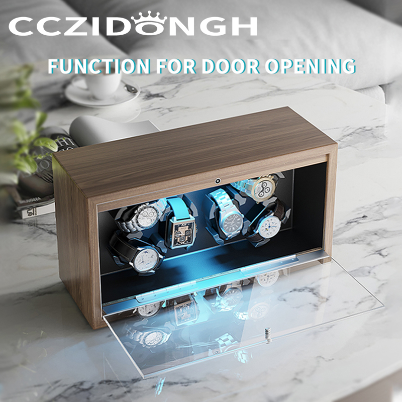 新品木製ウォッチワインダー自動ガラスカバー機械式時計回転ケー - Luxury Watch Winder Box のレビューと価格