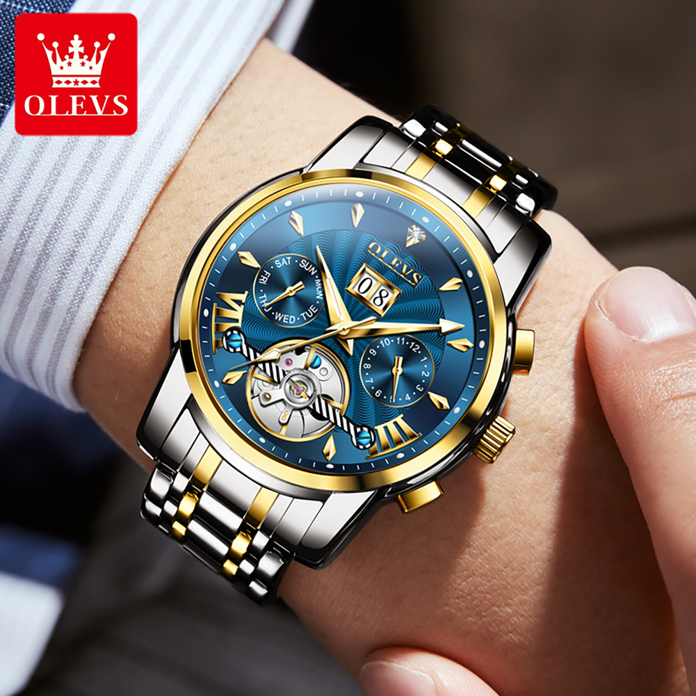 OLEVS メンズ腕時計高級ファッションファインスチールスト - Luxury Watch Display のレビューと価格