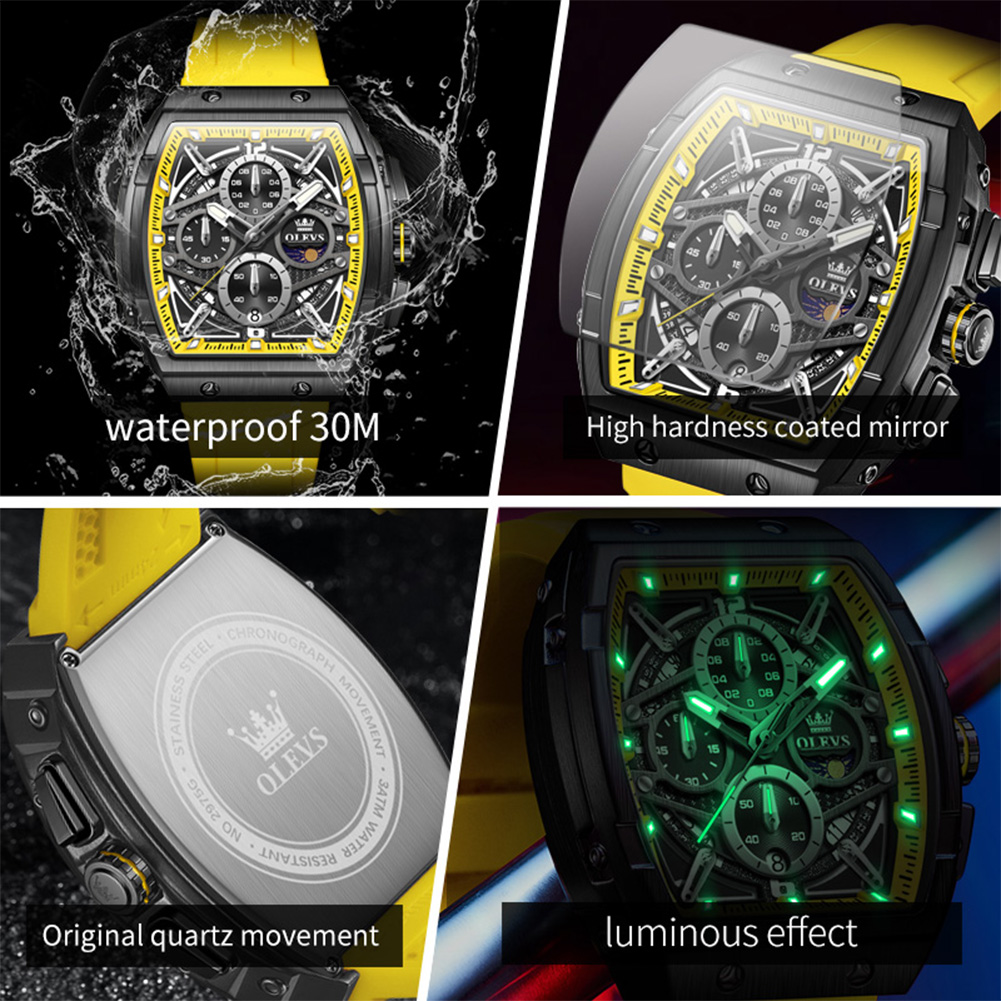 OLEVS スポーツクォーツ時計メンズトノーダイヤルムーンフ - Luxury Watch Jacob And Co のレビューと価格