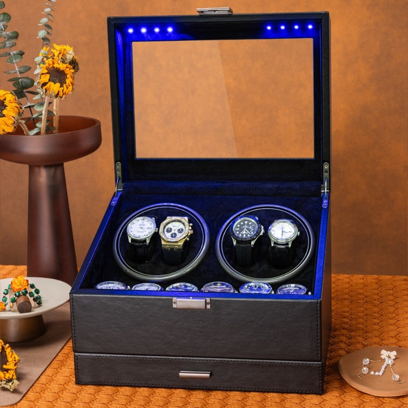 回転式ウォッチワインダー 機械式時計ワインダー 静音時計オー - Luxury Watch Winder Box のレビューと価格