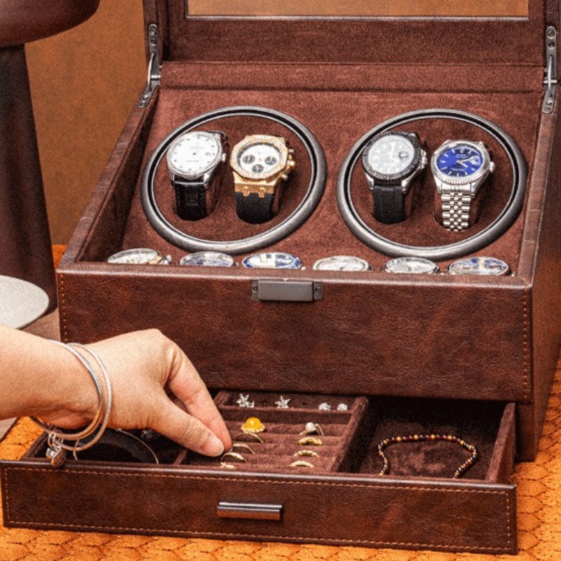 回転式ウォッチワインダー 機械式時計ワインダー 静音時計オー - Luxury Watch Winder Box のレビューと価格